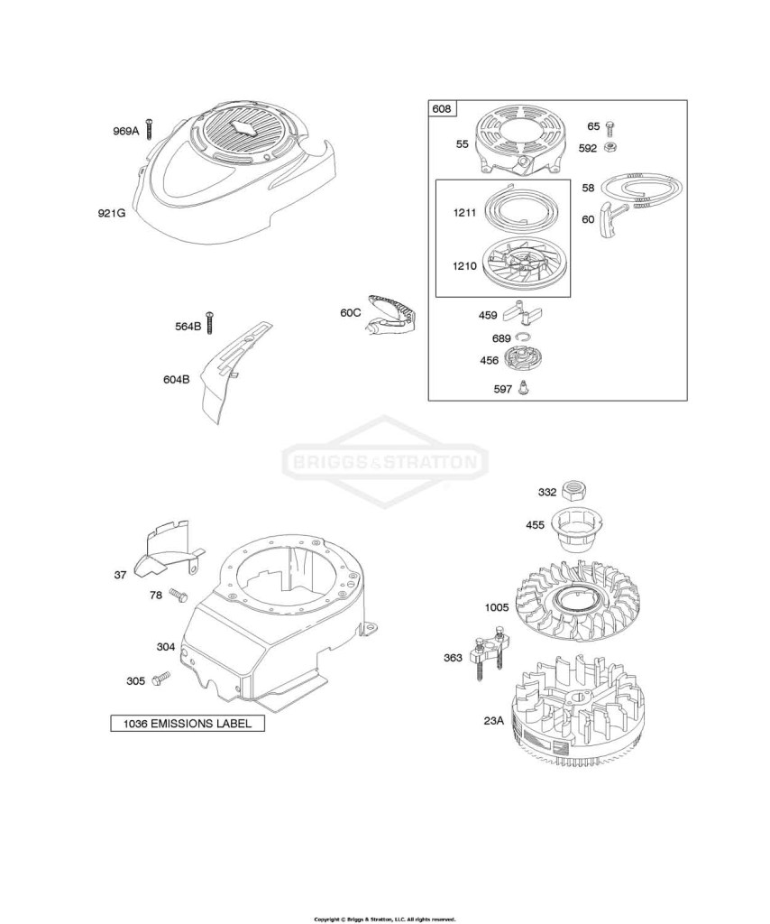 Blower Housing/Shrouds, Flywheel, Rewind Starter