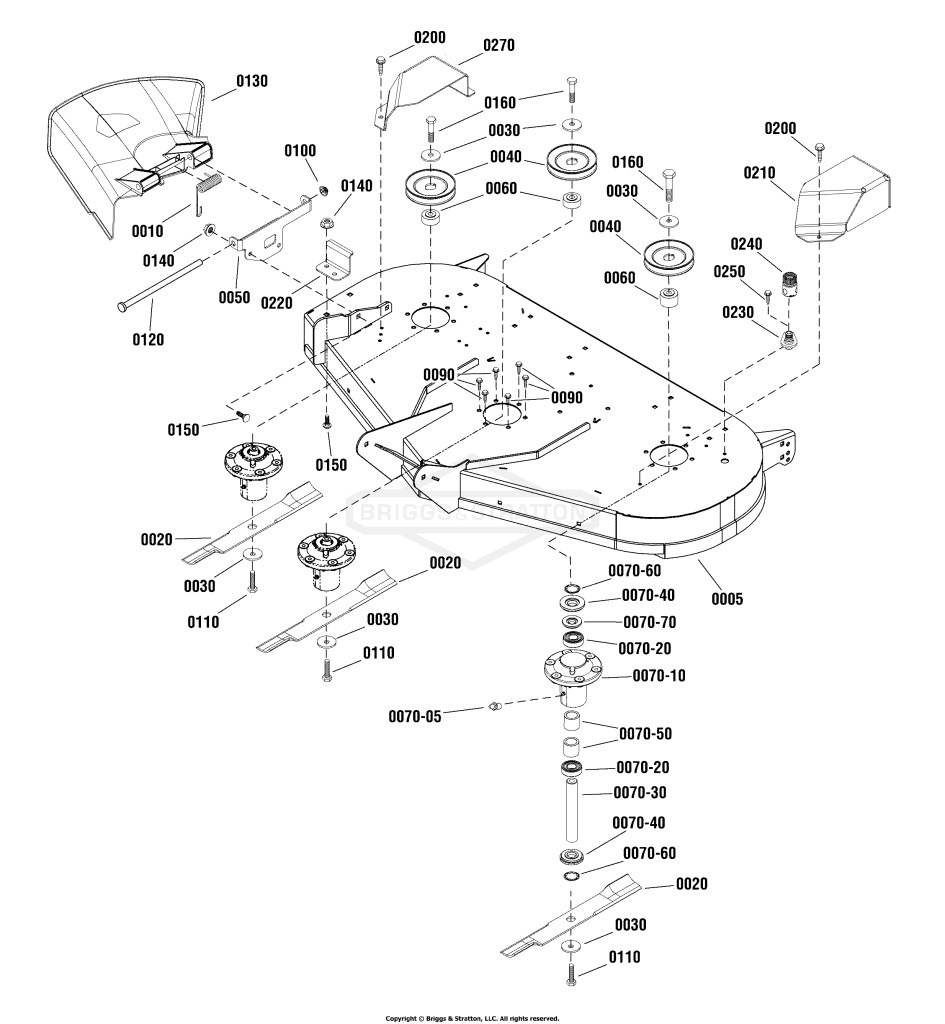 48 Mower Deck - Housing, Arbors & Blades Group