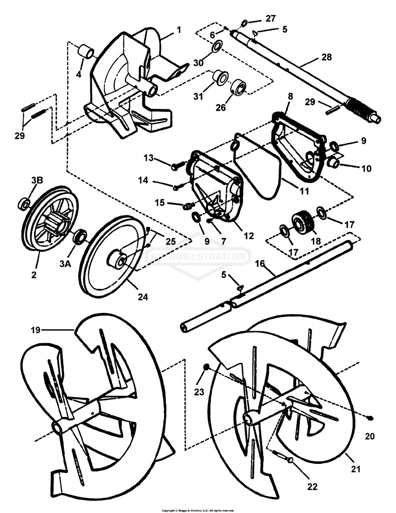 Augers, Impeller, Gear Case, Shaft (Models Built 2000 And Later)