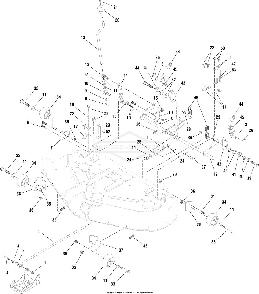 44 Mower Deck - Height Adjustment