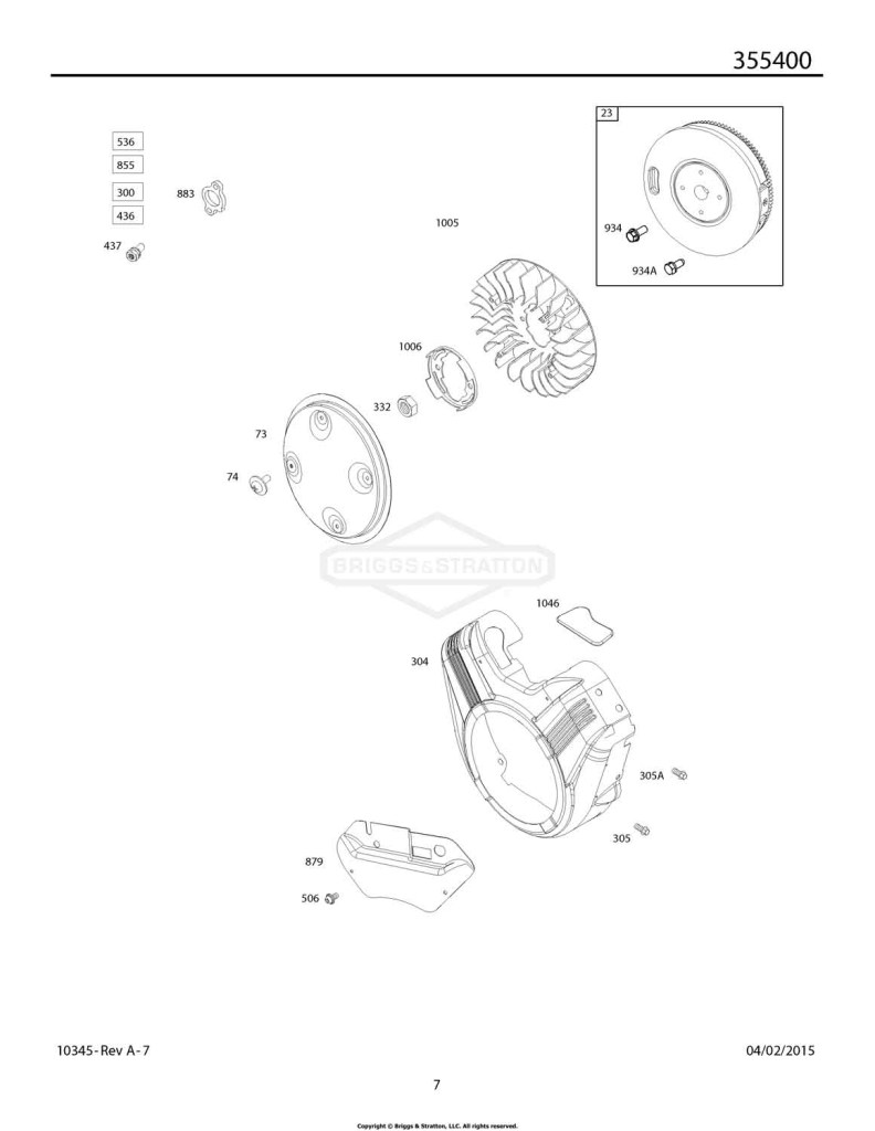 Blower Housing, Flywheel, Rotating Screen