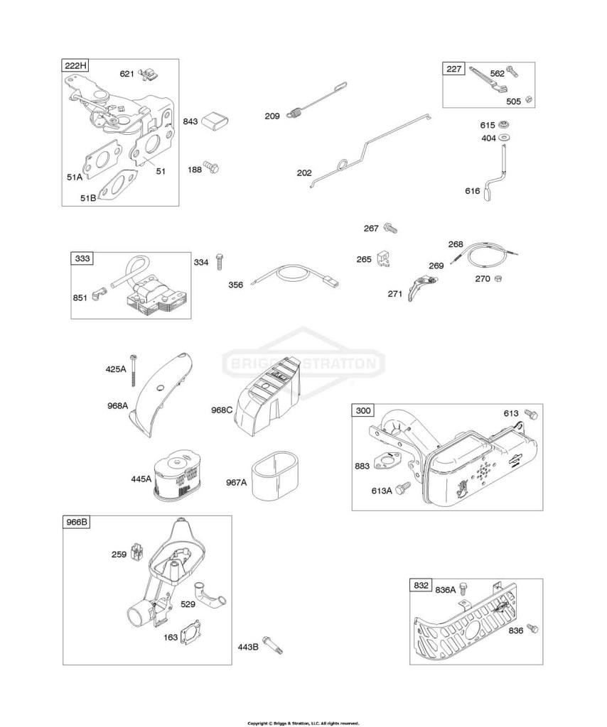 Air Cleaner, Controls, Exhaust System, Governor Spring, Ignition