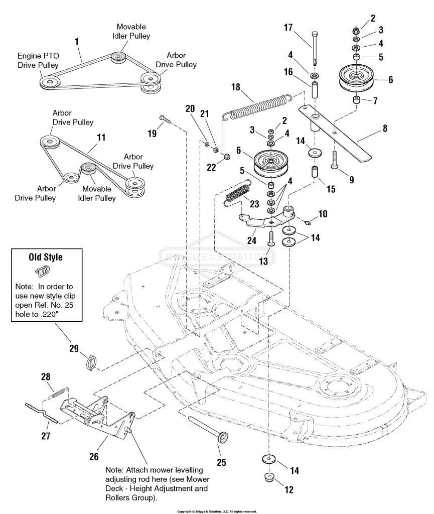 54 Mower Deck - Clutch & Support Group