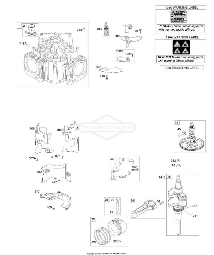 Cylinder, Crankshaft, Camshaft, Air Guides