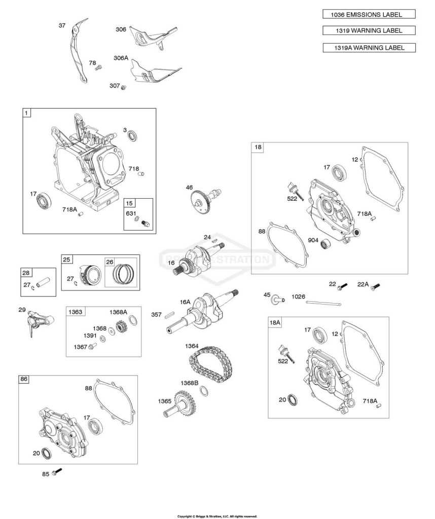 Cylinder, Crankcase Cover, Piston & Rings