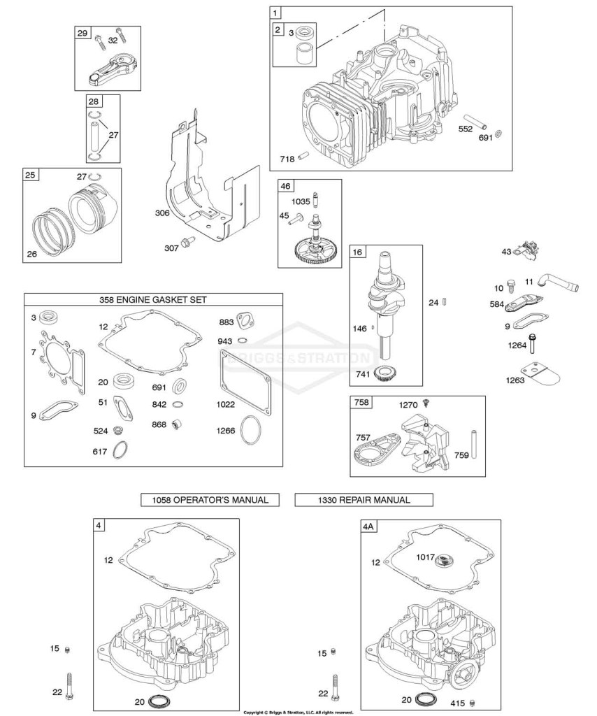 Camshaft, Crankshaft, Cylinder, Engine Sump, Gasket Set - Engine, Piston, Rings, and Connecting Rod
