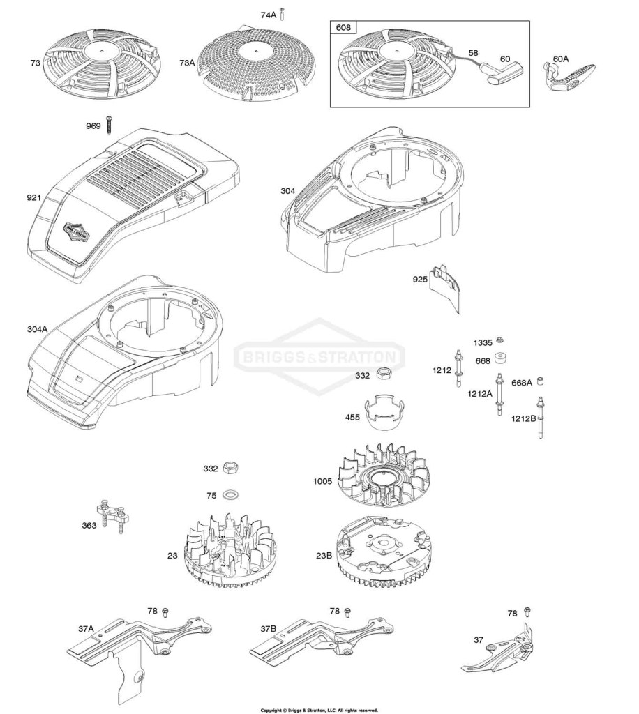 Blower Housing, Cover/Guards, Flywheel, Rewind Starter