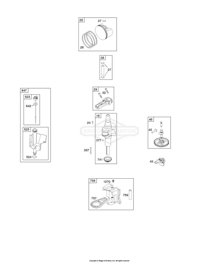 Camshaft, Crankshaft, Piston, Rings, Connecting Rod