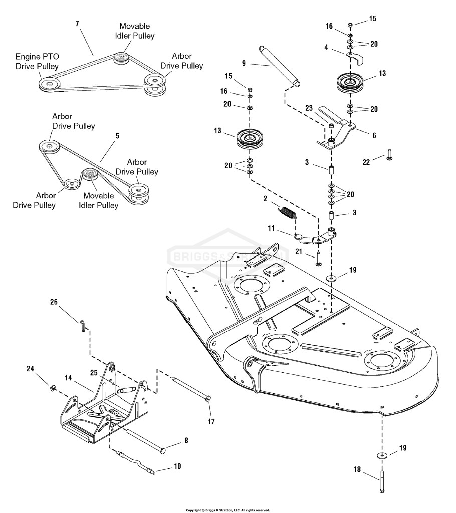 50 Mower Deck - Clutch & Support Group