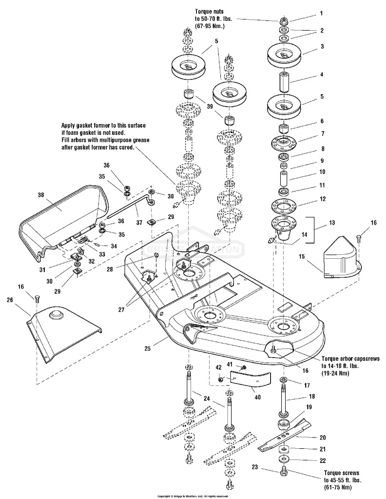 50 Mower Deck - Housing, Arbors & Blades Group