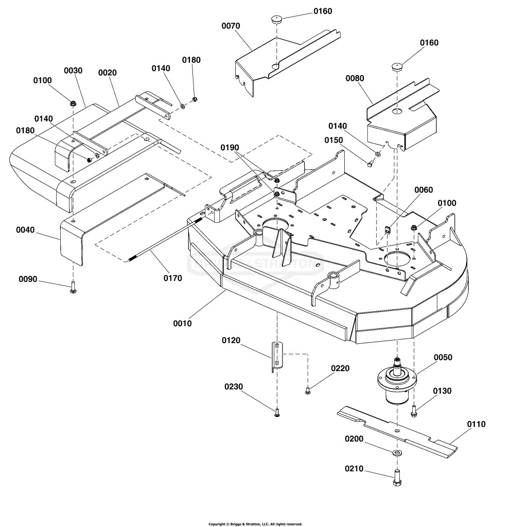 36 Mower Deck - Housing, Covers, Spindles, and Blades