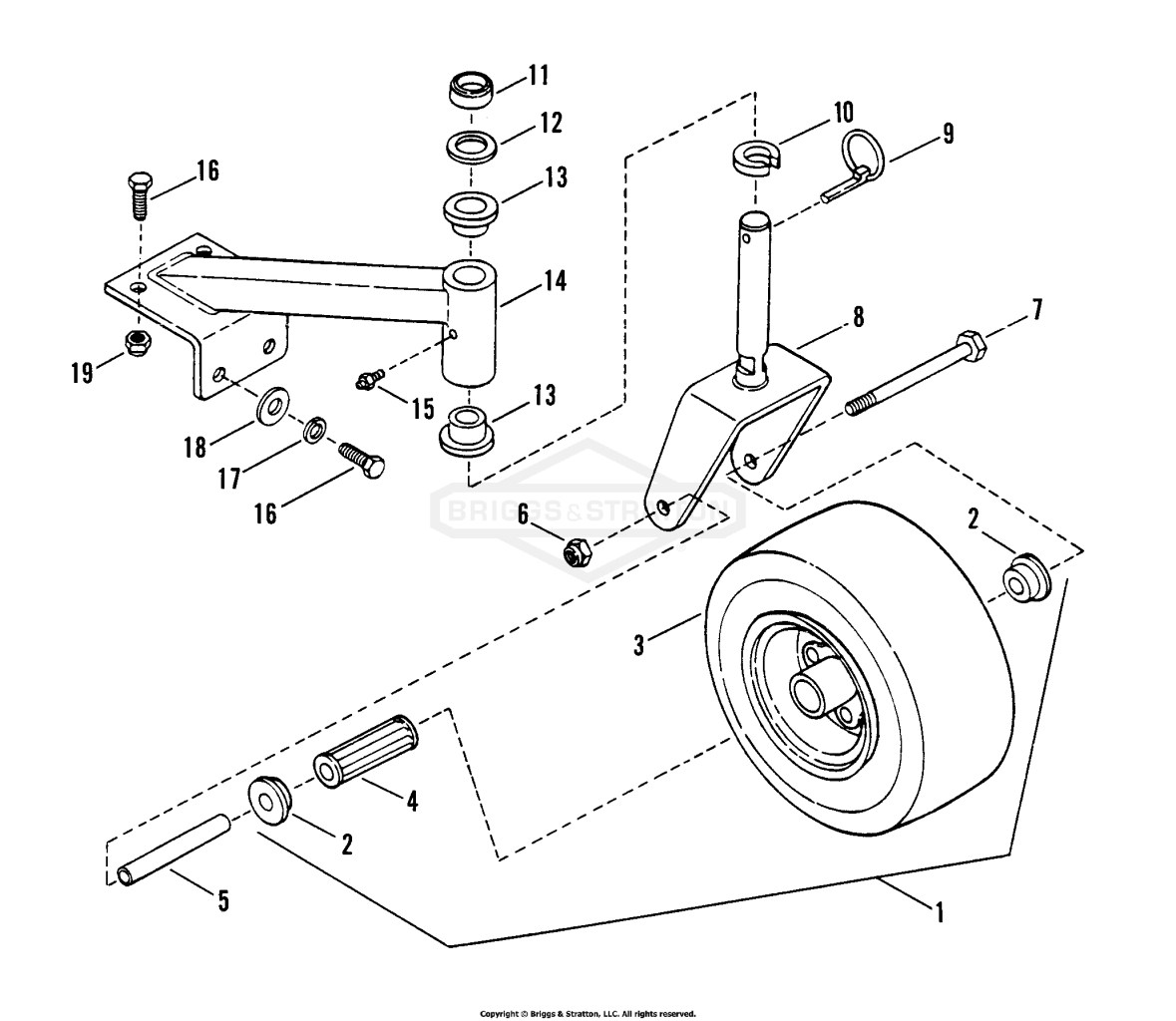 Caster Wheel & Tire Assembly