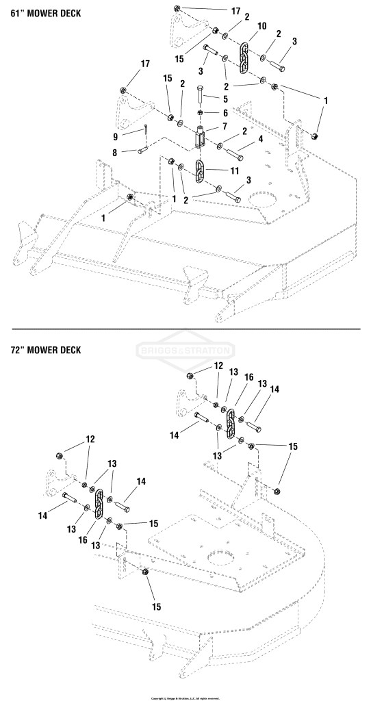 61 & 72 Mower Deck Group - Hanger Chains