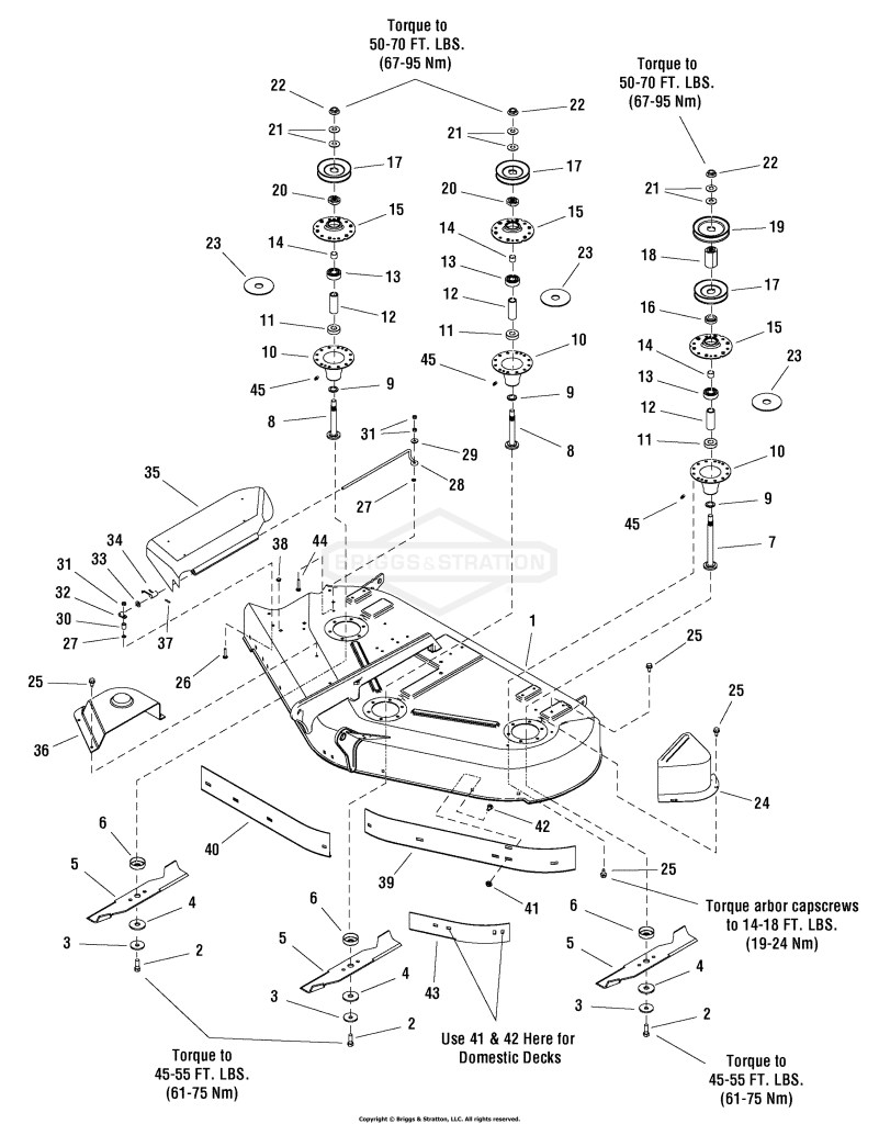 44 Mower Deck - Housing, Arbors & Blades Group
