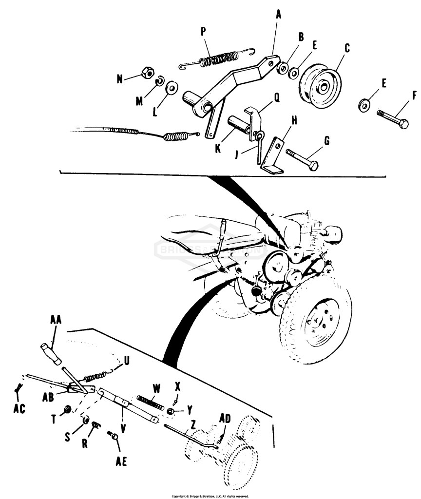CONTROL LINKAGE AND POWER TAKE-OFF-Model 600
