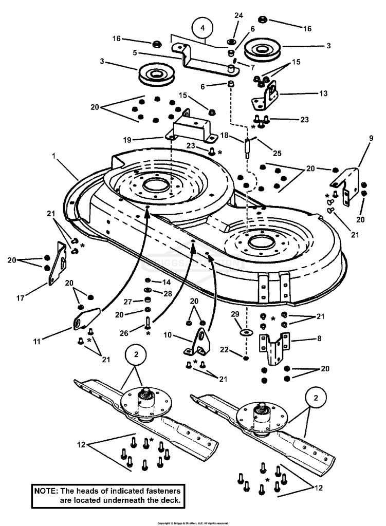 38 MOWER DECK ASSEMBLY (Part 1)