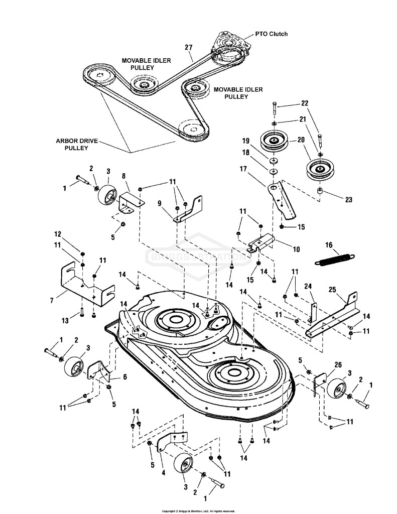 42 Mower Deck - Clutch & Support Group