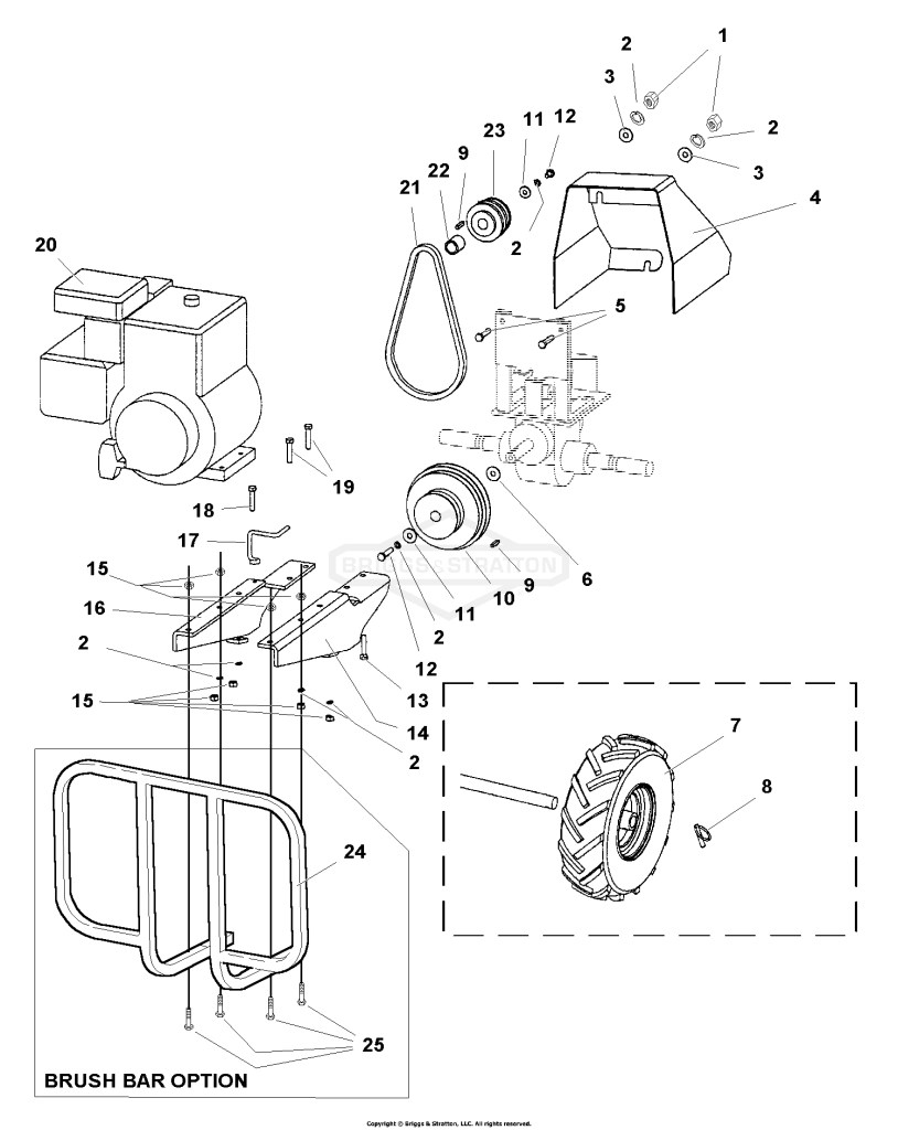 Engine Mount, Belts & Wheels Group