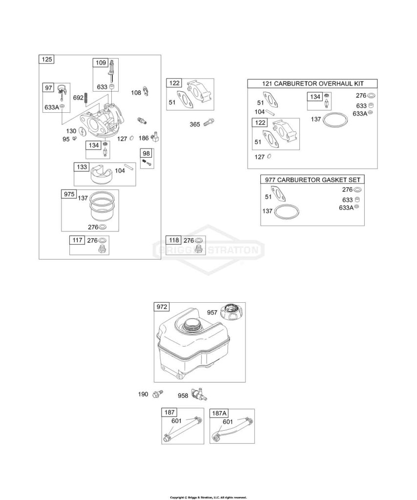 Carburetor Group, Fuel Tank Group, Kits/Gaskets - Carburetor