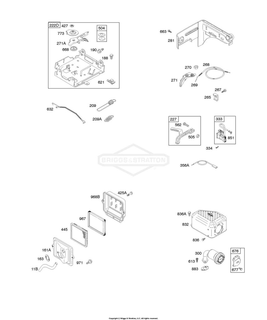 Air Cleaner, Controls, Exhaust System, Governor Spring, Ignition
