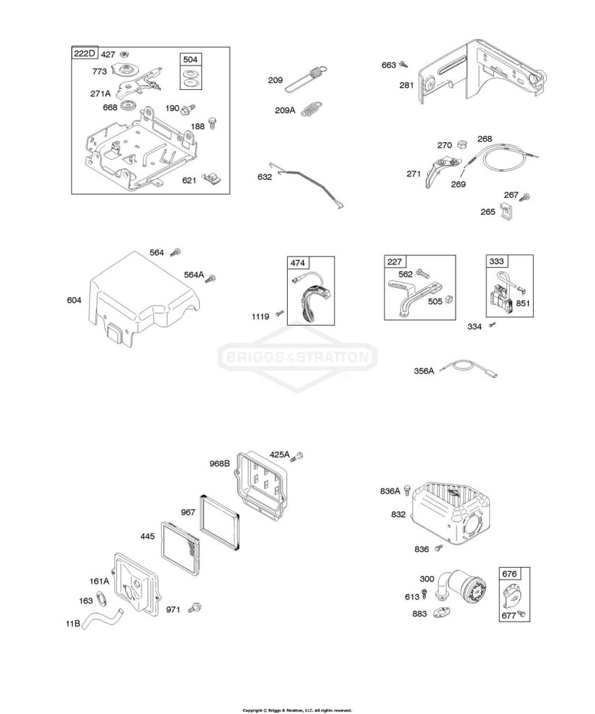 Air Cleaner, Controls, Exhaust System, Governor Spring, Ignition