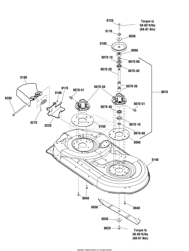 42 Mower Deck - Housing, Arbor & Blade Group