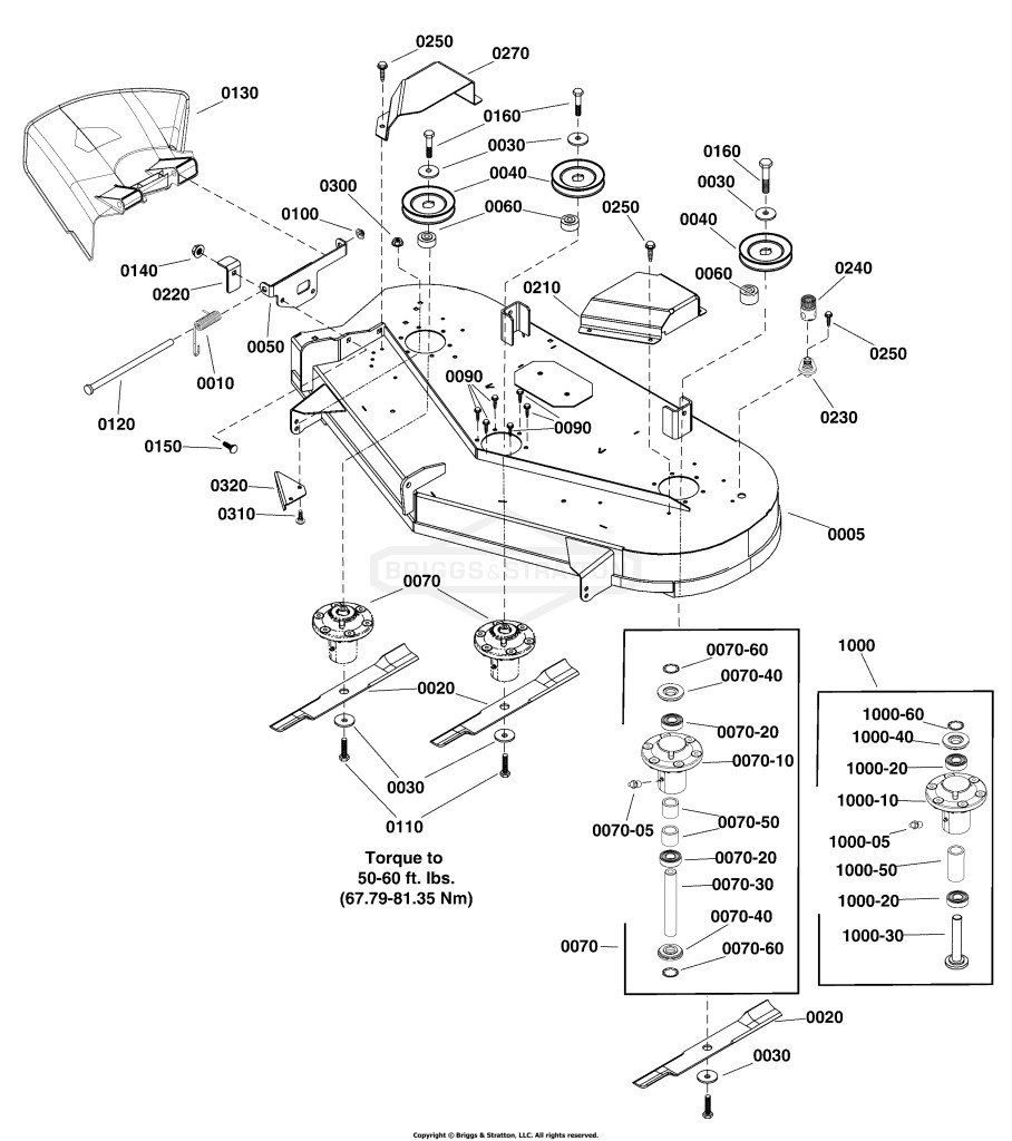 48 Mower Deck - Housing, Arbors & Blades Group