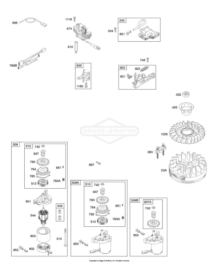 Alternator, Electric Starter, Electrical, Flywheel, Flywheel Brake, Ignition