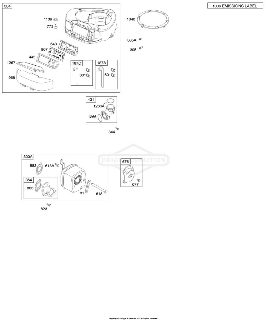 Air Cleaner, Blower Housing, Exhaust System