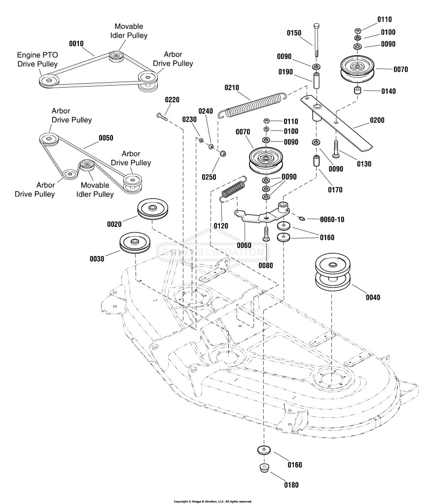 54 (137cm) Mower Deck - Clutch & Support Group