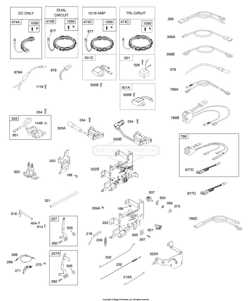 Alternator, Controls, Governor Spring, Ignition