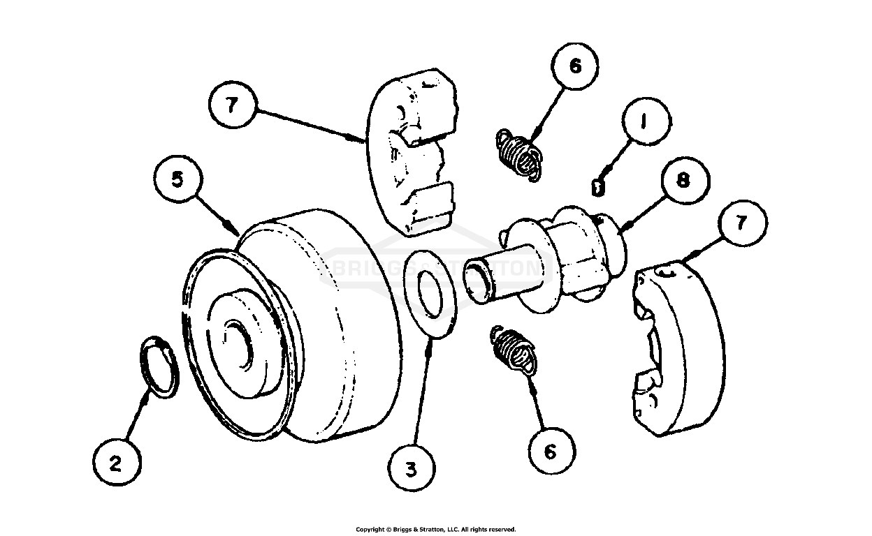 Clutch - 1 Bore - 8 HP Engines (Early Models)