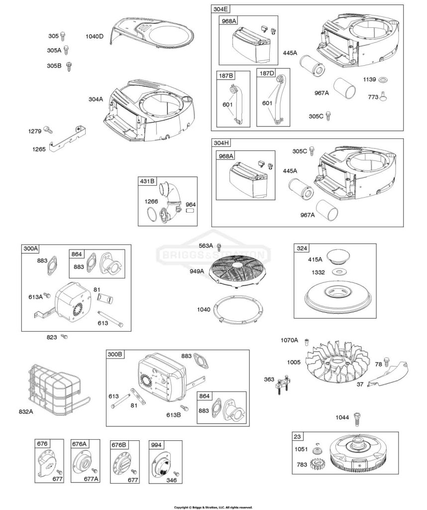 Air Cleaner, Blower Housing, Exhaust System, Flywheel