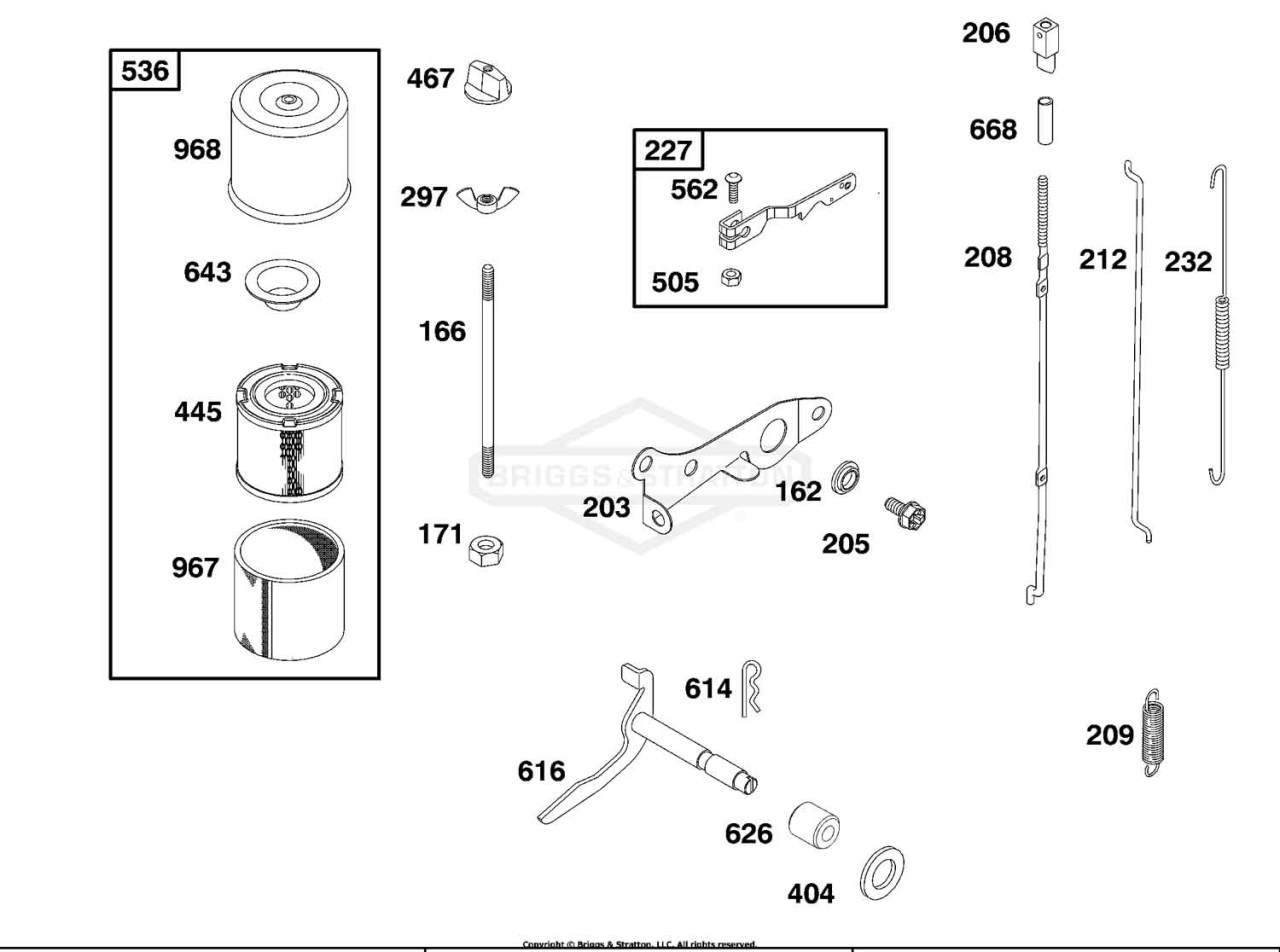 Air Cleaner, Control Rod, Springs
