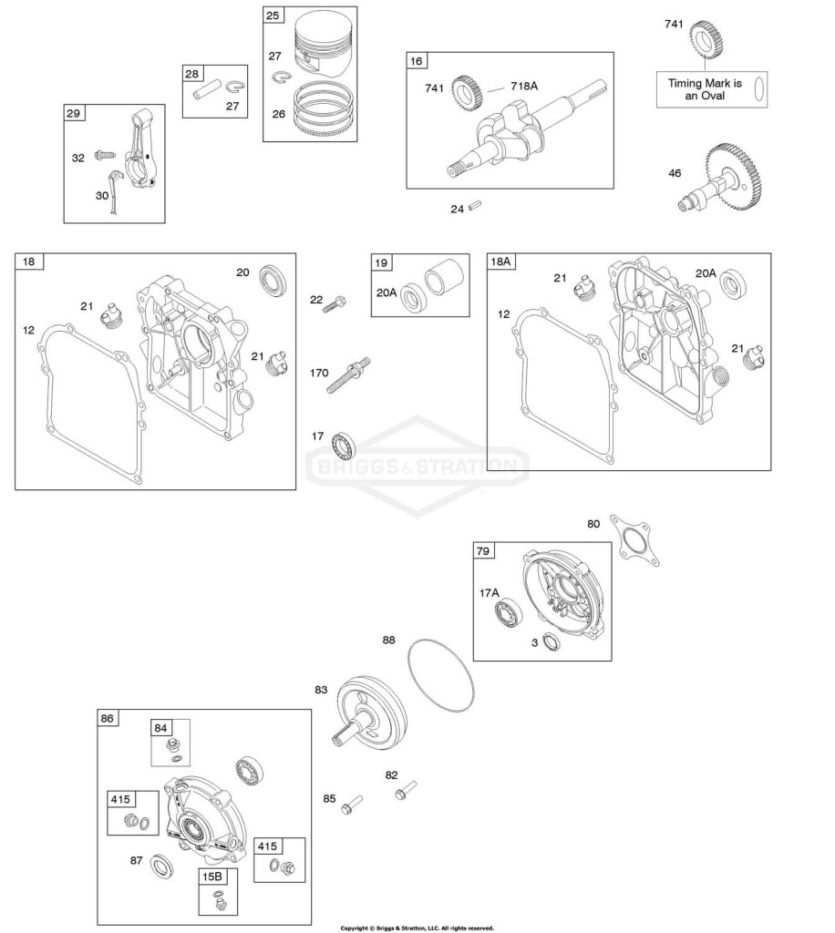Camshaft, Crankcase Cover/Sump, Crankshaft, Gear Reduction, Piston/Rings/Connecting Rod