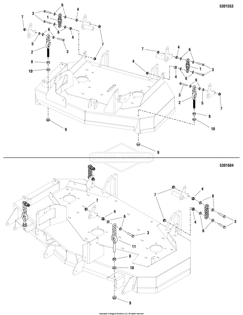 36 & 48 Mower Deck - Hanger Chains Group