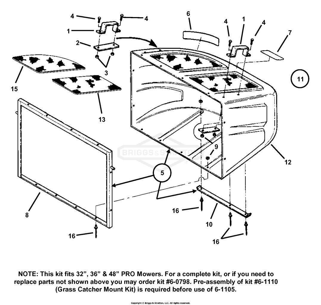 7061105 - KIT, Grass Catcher, Hopper Replacement