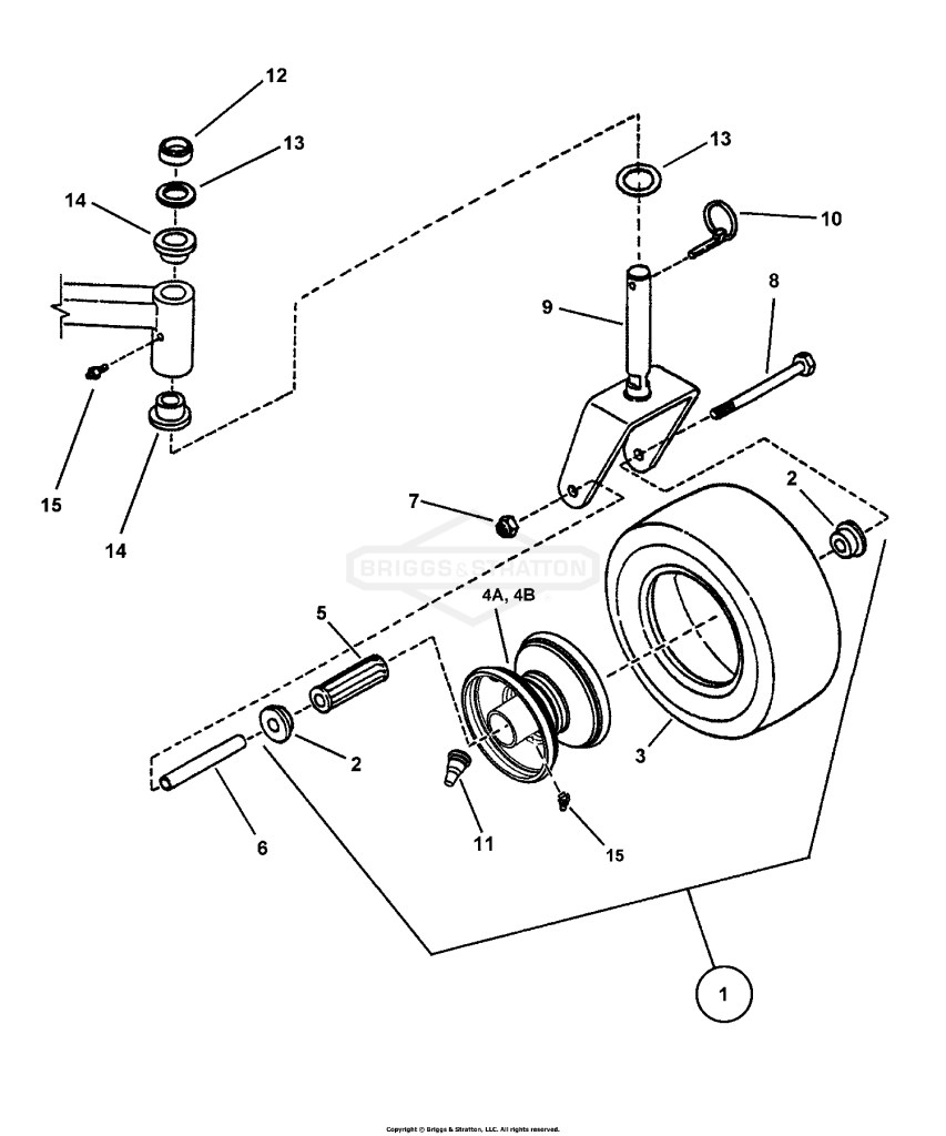 CASTER, WHEEL & TIRE ASSEMBLY