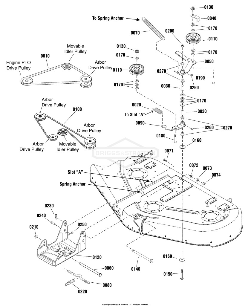 50 (127cm) Mower Deck - Clutch & Support Group