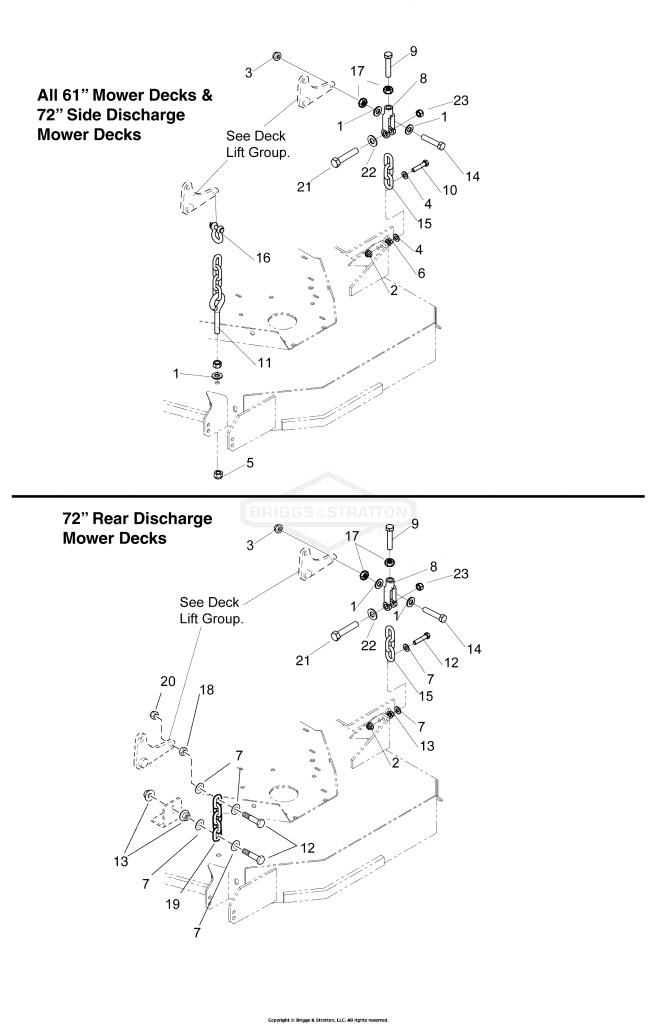 61 & 72 Mower Deck - Hanger Chains