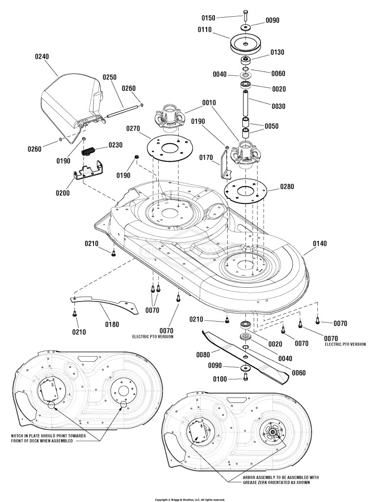 42 Mower Deck - Housing, Arbors & Blades