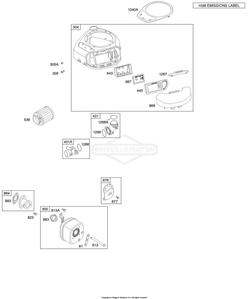Air Cleaner, Blower Housing, Exhaust System