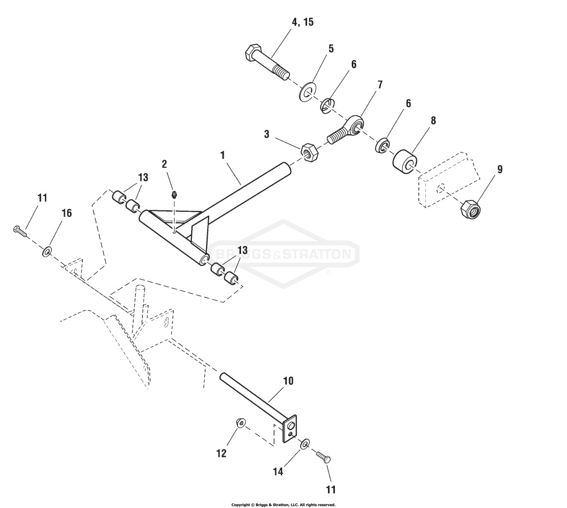 61 & 72 Mower Deck Group - Rear Mount Bars