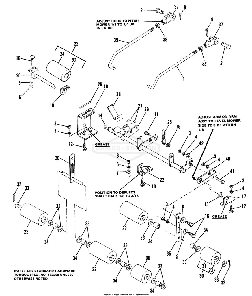 42 Height Adjustment & Roller Group