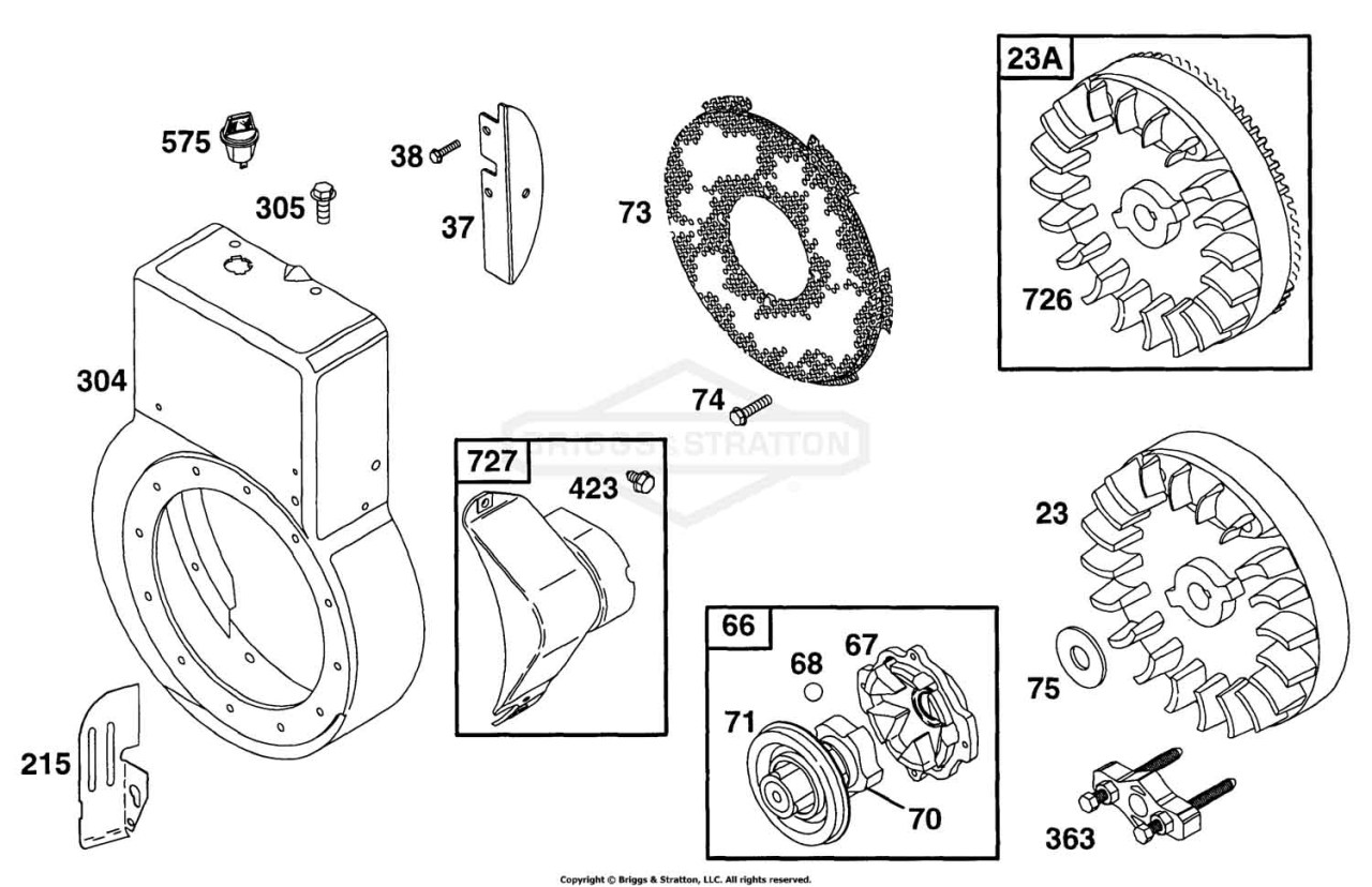 Blower Hsg, Flywheel, Screen
