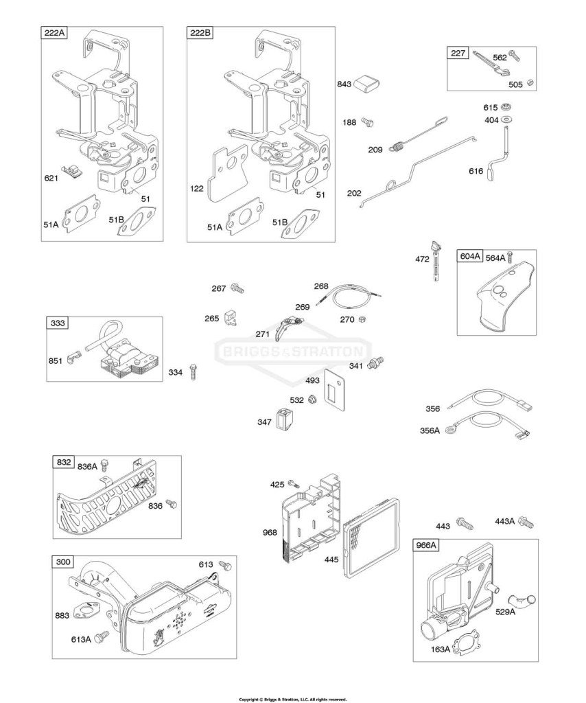 Air Cleaner, Controls, Exhaust System, Governor Spring, Ignition