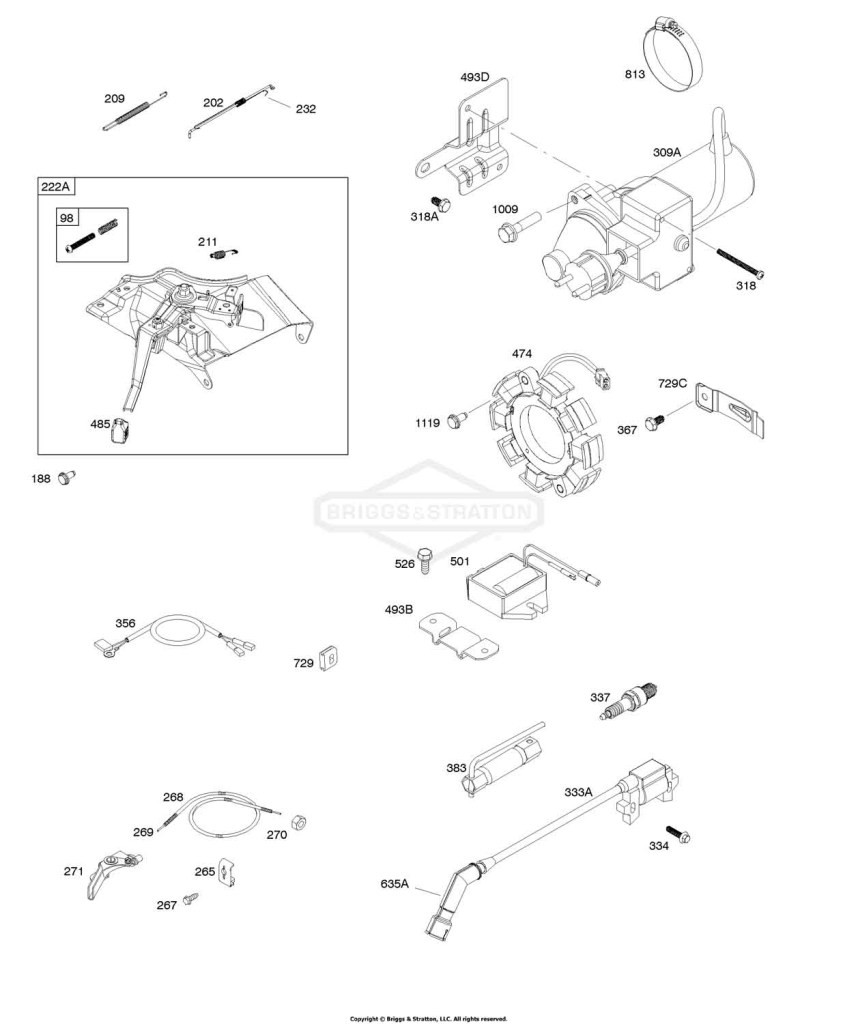 Alternator, Controls, Electrical Starter, Governor Spring, Ignition