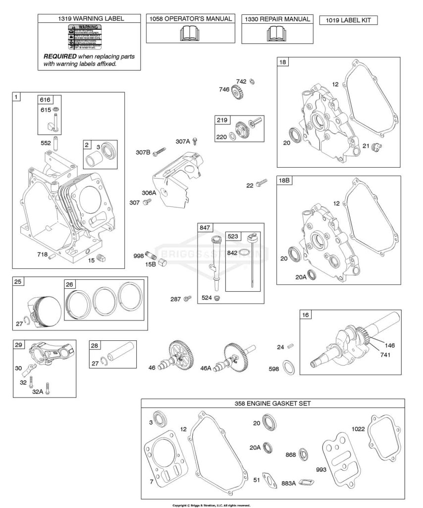 Camshaft, Crankcase Cover, Crankshaft, Cylinder, Lubrication, Piston Group