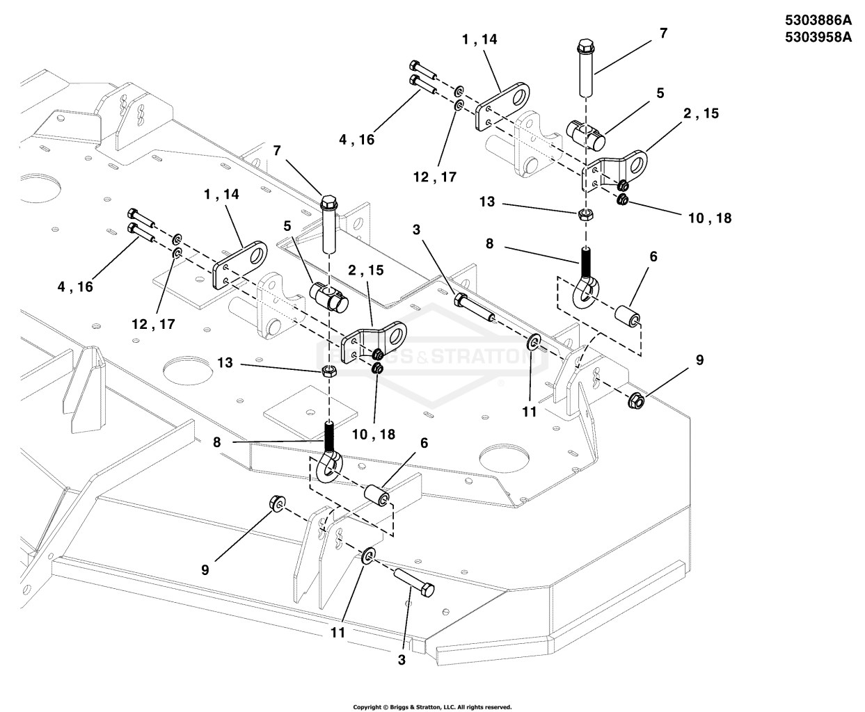 61 & 72 Mower Deck - Deck Hangers
