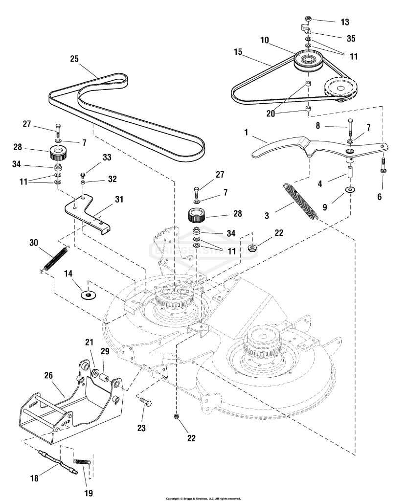 40 Mower Deck - Belt, Idle Arm & Hitch